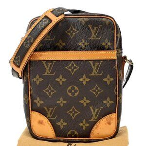LOUIS VUITTON Danube Shoulder Bag Monogram Leather Brown France